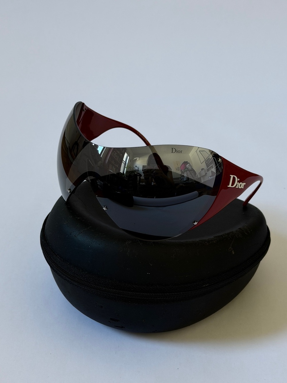 Dior Ski Shield Sunglasses in Red, White and Smoke